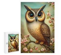 Jigsaw Puzzles for Adults 1000 PCS Owl Perched on Flowering Branch Puzzle for Adults Hands-on Game Wall Decoration Fun Activities at Home 1000 PCS