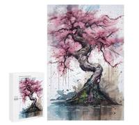 Jigsaw Puzzles for Adults 1000 PCS Pink Cherry Blossoms Adult Puzzles Brain Teaser Game Presents for Women Gifts for Friends And Family 1000 PCS