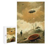 Jigsaw Puzzles for Adults 1000 PCS Post-Apocalyptic Skyship Jigsaws for Adults Family Games Stress Reliever Birthday Present, Gifts, 1000 PCS