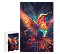 Jigsaw Puzzles for Adults 1000 PCS Rainbow Hummingbird in Flight Jigsaws for Adults Family Games Stress Reliever Birthday Present, Gifts, 1000 PCS
