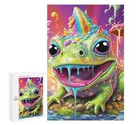 Jigsaw Puzzles for Adults 1000 PCS Rainbow Slime Frog Fantasy Jigsaws for Adults Fun Games Perfect Decoration Challenging To Complete 1000 PCS