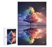 Jigsaw Puzzles for Adults 1000 PCS Rainbow Tree Reflection Night Sky Puzzles for Teenagers Precision Cutting Difficult And Challenge Birthday And Unique Gifts 1000 PCS