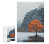 Jigsaw Puzzles for Adults 1000 PCS Rainy Autumn Lake Scene Jigsaw Puzzles for Teenagers Improve Memory Train Your Brain And Hands Stress Reduction Gifts 1000 PCS