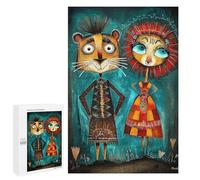 Jigsaw Puzzles for Adults 1000 PCS Regal Gears Steampunk Lion Couple Adult Jigsaw Puzzle Relax Games Wall Decoration Gifts for Friends And Family 1000 PCS