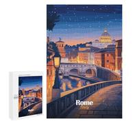 Jigsaw Puzzles for Adults 1000 PCS Rome Cityscape at Dusk Jigsaws for Adults Relax Games Presents for Women Gifts for Friends And Family 1000 PCS