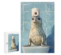 Jigsaw Puzzles for Adults 1000 PCS Seal Balancing Toilet Paper-2 Puzzles for Teenagers Precision Cutting Difficult And Challenge Birthday And Unique Gifts 1000 PCS