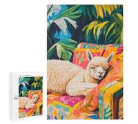 Jigsaw Puzzles for Adults 1000 PCS Sleeping Alpaca in Tropical Paradise Jigsaws for Adults Relax Games Presents for Women Gifts for Friends And Family 1000 PCS