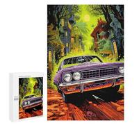 Jigsaw Puzzles for Adults 1000 PCS Spooky Car in Haunted Forest Puzzles for Teenagers Precision Cutting Difficult And Challenge Birthday And Unique Gifts 1000 PCS