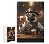 Jigsaw Puzzles for Adults 1000 PCS Steampunk Craft Beer Pug Adult Jigsaw Puzzle Relax Games Wall Decoration Gifts for Friends And Family 1000 PCS