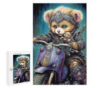 Jigsaw Puzzles for Adults 1000 PCS Steampunk Teddy Bear Motorcycle Art Print Puzzles for Teenagers Precision Cutting Difficult And Challenge Birthday And Unique Gifts 1000 PCS