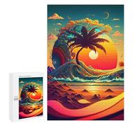 Jigsaw Puzzles for Adults 1000 PCS Sunset Palm Island Jigsaws for Adults Family Games Stress Reliever Birthday Present, Gifts, 1000 PCS