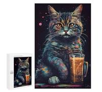 Jigsaw Puzzles for Adults 1000 PCS The Asheera Cat Coffee Jigsaws for Adults Relax Games Presents for Women Gifts for Friends And Family 1000 PCS