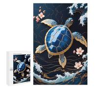 Jigsaw Puzzles for Adults 1000 PCS Turtle Gold Kintsugi Art Adult Puzzles Brain Teaser Game Presents for Women Gifts for Friends And Family 1000 PCS