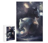 Jigsaw Puzzles for Adults 1000 PCS Two Wolves in The Moonlight Jigsaw Puzzle Family Game But Fun And Humorous Birthday Present, Gifts, 1000 PCS