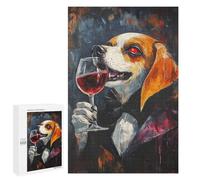 Jigsaw Puzzles for Adults 1000 PCS Vampire Dog with Wine Glass-8 Jigsaw Puzzles for Teenagers Improve Memory Train Your Brain And Hands Stress Reduction Gifts 1000 PCS
