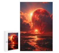 Jigsaw Puzzles for Adults 1000 PCS Volcanic Red Moon Adult Puzzles Family Games Home Decoration Gifts for Friends And Family 1000 PCS