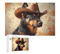 Jigsaw Puzzles for Adults 1000 PCS Western Dog Portrait Art Print Jigsaws for Adults Fun Games Perfect Decoration Challenging To Complete 1000 PCS
