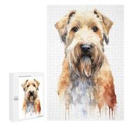 Jigsaw Puzzles for Adults 1000 PCS Wheaten Terrier Watercolor Jigsaws for Adults Relax Games Presents for Women Gifts for Friends And Family 1000 PCS