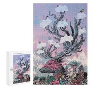 Jigsaw Puzzles for Adults 1000 PCS Whimsical Deer Amidst Cloudy Mountainscape Jigsaw Puzzle Family Game But Fun And Humorous Birthday Present, Gifts, 1000 PCS