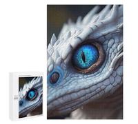 Jigsaw Puzzles for Adults 1000 PCS White Dragon Blue Eye Adult Puzzles Brain Teaser Game Presents for Women Gifts for Friends And Family 1000 PCS