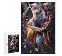 Jigsaw Puzzles for Adults 1000 PCS Wolf Spirit Dreamcatcher Jigsaw Relaxing Games Analysis And Logic Unique Birthday And Xmas Gifts 1000 PCS