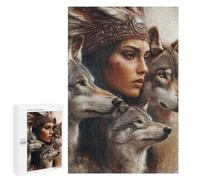 Jigsaw Puzzles for Adults 1000 PCS Wolf Spirit Warrior Woman -2 Jigsaw Puzzles for Teenagers Improve Memory Train Your Brain And Hands Stress Reduction Gifts 1000 PCS