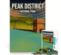 Jigsaw Puzzles for Adults 1000 Peak District Minimal England National Park Premium Edge Art Cognitive Skill Toy Casual Play Game Birthday Fun Play (38x52cm)