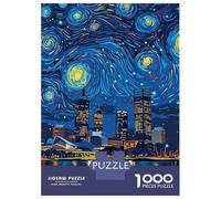 Jigsaw Puzzles for Adults 1000 Perth Australia Starry Night Cityscape Adult Jigsaw Puzzle Hands-on Game Precision Cutting Gifts for Friends And Family 52x38cm/1000pcs