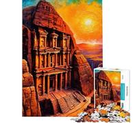Jigsaw Puzzles for Adults 1000 Petra Treasury Sunset for Educational Game Toys Educational Games Secret Santa Gifts Presents for Women (size 38x26cm)