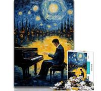 Jigsaw Puzzles for Adults 1000 Piano Under The Night Sky 1000 Pieces for Adults,Learning Educational Toys Family Games Gifts for Friends And Family (size 38x26cm)