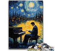 Jigsaw Puzzles for Adults 1000 Piano Under The Night Sky Adult Jigsaw,for Educational Game Challenge Toy Birthday Present, Gifts, Wall Art (50x75cm)