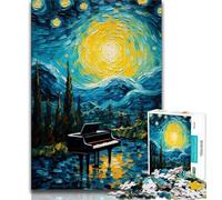 Jigsaw Puzzles for Adults 1000 Piano Under The Night Sky,Help The Brain Exercise Addictive Toys to Cultivate Patience Artists Collection,Fine Art (75x50cm)