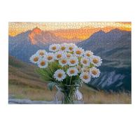 Jigsaw Puzzles for Adults 1000 Piece, 1000 Piece Daisy Jigsaw Puzzles for Adults, Challenging Flower Jigsaws for the Whole Family, Wooden Puzzle for Home Decor, Gifts for Women, Gifts for Men, -6582