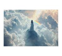 Jigsaw Puzzles for Adults 1000 Piece, 1000 Piece Rainbow Jigsaw Puzzles for Adults, Challenging Cloud Jigsaws for the Whole Family, Wooden Puzzle for Home Decor, Gifts for Women, Gifts for Men, -8340
