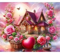 Jigsaw Puzzles for Adults 1000 piece,75x50 cm puzzle for adults Educational Game Challenge Toy 1000 Pieces puzzles for Adult Home Decoration Puzzle (Romantic Rose Cottage)
