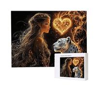 Jigsaw Puzzles for Adults 1000 Piece 75x50cm Challenging Jigsaw Puzzle Educational Game 1000 Pieces Female Leopard Puzzles for Adult, DIY Craft Puzzle for Home Decoration Gifts x-644