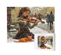 Jigsaw Puzzles for Adults 1000 Piece 75x50cm Challenging Jigsaw Puzzle Educational Game 1000 Pieces Violin Girl Puzzles for Adult, DIY Craft Puzzle for Home Decoration Gifts x-854