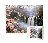 Jigsaw Puzzles for Adults 1000 Piece 75x50cm Challenging Jigsaw Puzzle Educational Game 1000 Pieces Cherry Blossom Scenery Puzzles for Adult, DIY Craft Puzzle for Home Decoration Gifts x-926