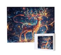 Jigsaw Puzzles for Adults 1000 Piece 75x50cm Challenging Jigsaw Puzzle Educational Game 1000 Pieces Divine Deer Puzzles for Adult, DIY Craft Puzzle for Home Decoration Gifts x-760