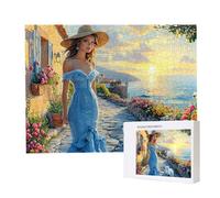 Jigsaw Puzzles for Adults 1000 Piece 75x50cm Challenging Jigsaw Puzzle Educational Game 1000 Pieces Sea View Woman Puzzles for Adult, DIY Craft Puzzle for Home Decoration Gifts x-252