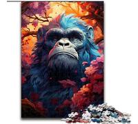 Jigsaw Puzzles for Adults 1000 Piece A Gorilla in The Flowers Jigsaw Puzzle Made of Wood,Educational Activity for Cognitive Skills Cognitive Skill Improvement 1000pcs(50x75cm)