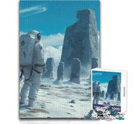 Jigsaw Puzzles for Adults 1000 Piece A Lone Astronaut Discovering An Ancient, Stonehenge on A Mysterious, Uncharted P Hands-on Game Learning Educational Gift For Birthdays Size 38x26cm
