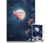 Jigsaw Puzzles for Adults 1000 Piece A Lone Glowing Sakura Petal Floating Against A Dark Sky Hands-on Game Learning Educational Gift For Birthdays Size 50x75cm