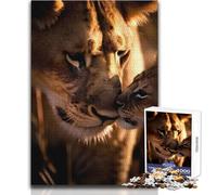 Jigsaw Puzzles for Adults 1000 Piece A Loving Lion Mom Hands-on Game Learning Educational Gift For Birthdays Size 38x26cm