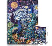 Jigsaw Puzzles for Adults 1000 Piece A Pair of Peacocks Abstrac Hands-on Game Learning Educational Gift For Birthdays Size 50x75cm