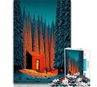 Jigsaw Puzzles for Adults 1000 Piece A Single Illuminated Cabin Adult Puzzles,Toys Educational Games Stress Relieving Unique Birthday And Gifts 38x26cm