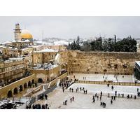 Jigsaw Puzzles For Adults 1000 Piece A Snow Covered Western Wall Jerusalem Israel Photo Photograph Travel Tourist Vacation Family Funny Challenging Holiday Puzzles Gift
