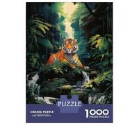 Jigsaw Puzzles for Adults 1000 Piece A Tiger at The Waterfall Puzzle for Adults Brain Teaser Game Presents for Women Fun Activities at Home 70x50cm/1000pcs