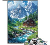 Jigsaw Puzzles for Adults 1000 Piece A Town Under The Snowy Mountains Jigsaw Puzzles Made of Wood,Interactive Family Game, DIY Home Decor, Challenging Brain Teaser Gift 1000pcs(50x75cm)