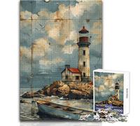 Jigsaw Puzzles for Adults 1000 Piece A Weathered Lighthouse Hands-on Game Learning Educational Gift For Birthdays Size 38x52cm